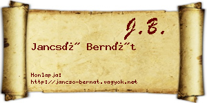 Jancsó Bernát névjegykártya